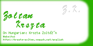 zoltan krszta business card